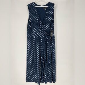JESSICA HOWARD NAVY AND WHITE POLKA DOT ROMPER SOFT WITH FLATTERING‎ STRETCH